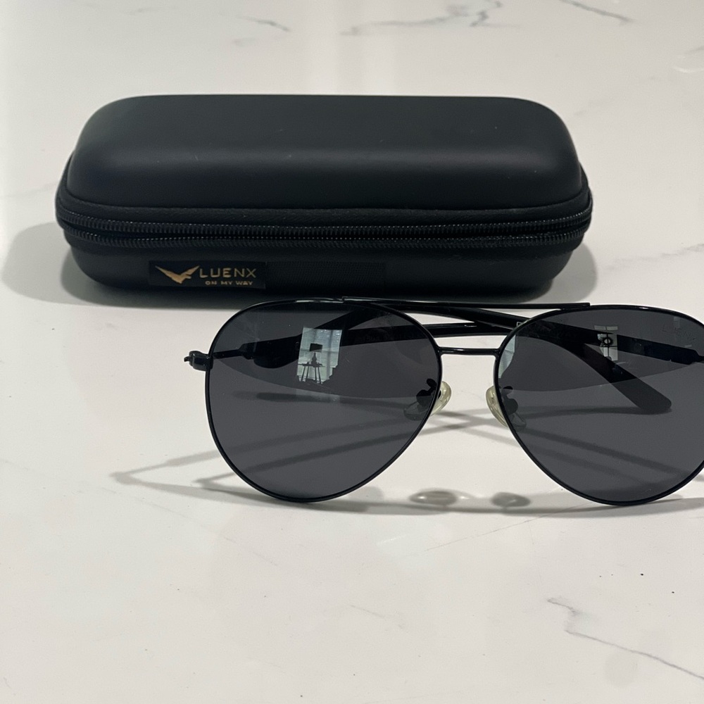 Black Aviator Sunglasses for Men